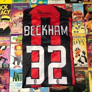Vintage AC Milan #32 David Beckham Home Jersey